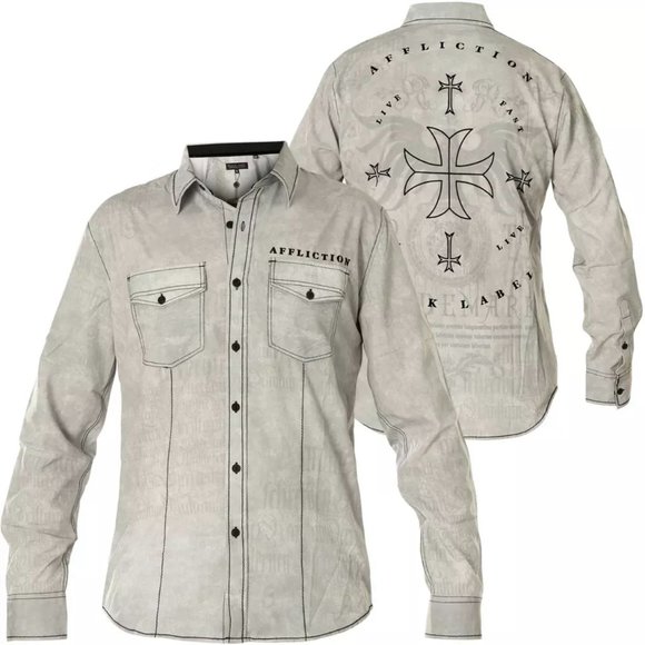 Affliction Other - AFFLICTION Men's Long Sleeve Button Down Shirt TRI